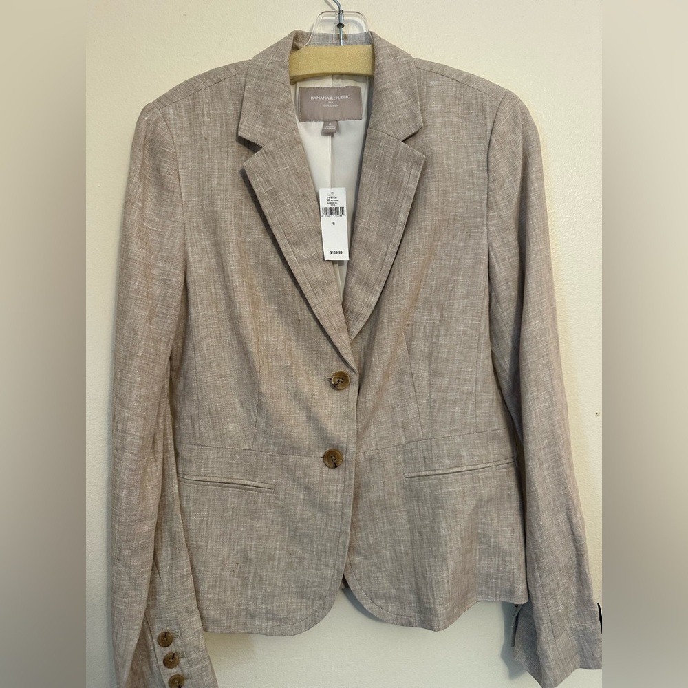 NWT Banana Republic 100% Linen Blazer Sz 6